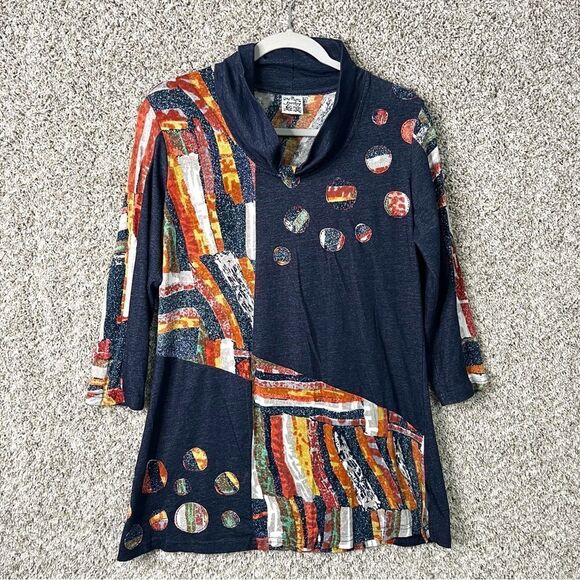 Parsley & Sage Top Women’s Large Abstract Print Tunic - Picture 1 of 5